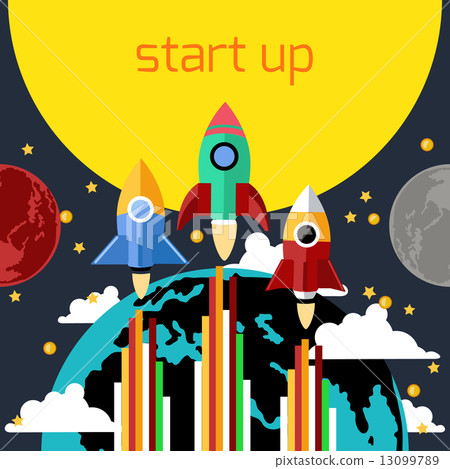 插图素材: start up rocket