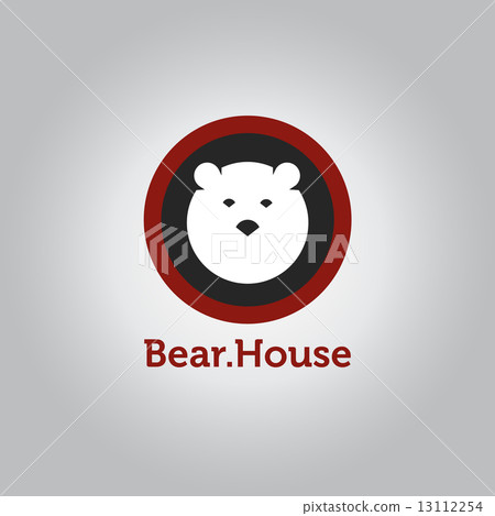 插图素材: vector minimalistic bear head logotype