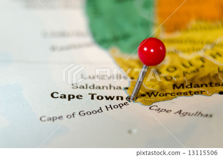 图库照片: cape town south africa pin othe map