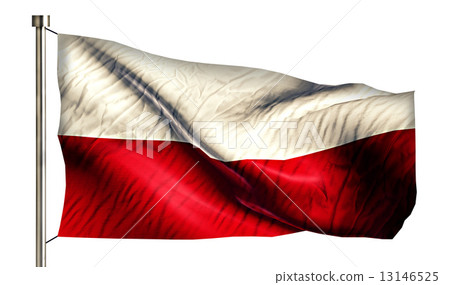 插图素材: poland national flag isolated 3d white background