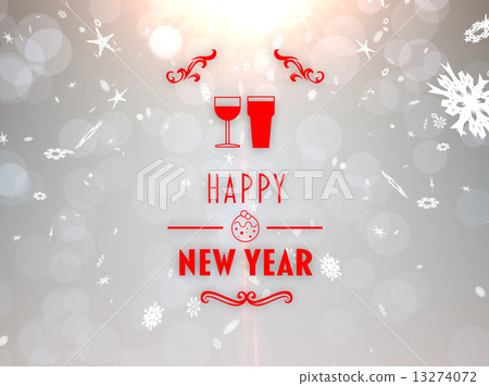 图库插图: composite image of happy new year banner