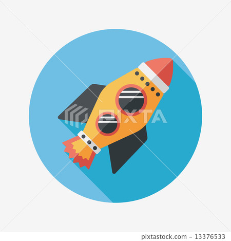 插图素材: space rocket flat icon with long shadow,eps10 查看全部