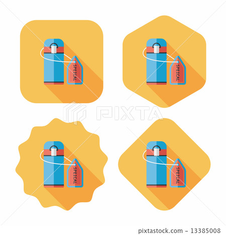 插图素材: vacuum flask flat icon with long shadow,eps10, hot