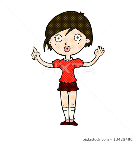 cartoon,Picture 图库插图: comic cartoon girl asking question