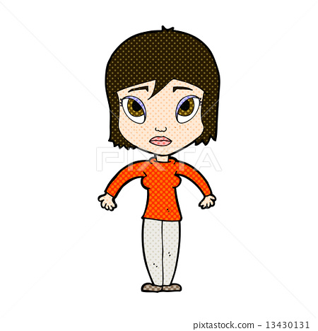 图库插图: comic cartoon woman shrugging shoulders