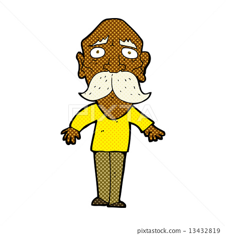 图库插图: comic cartoon sad old man