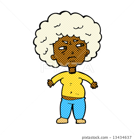 图库插图: comic cartoon annoyed old woman