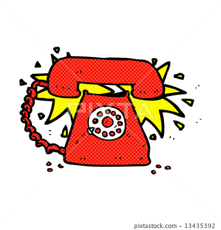 插图素材 comic cartoon ringing telephone