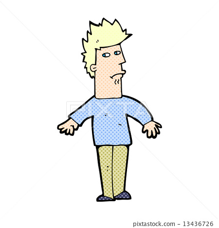 思考/担心 插图 comic cartoon worried man 首页 插图 姿势/表情