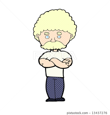 图库插图 comic cartoon dad with folded arms