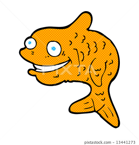 插图素材: comic cartoon happy fish