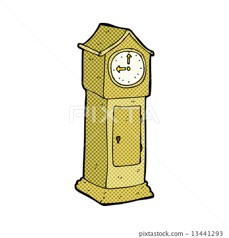 图库插图: comic cartoon grandfather clock