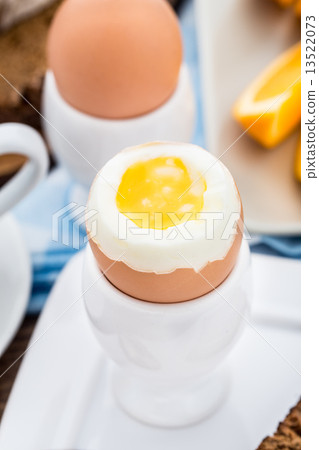 图库照片: soft boiled egg for breakfast