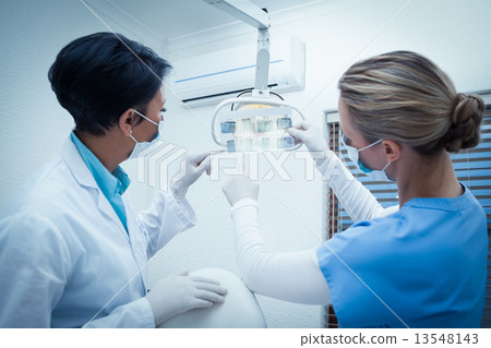 照片素材(图片): dentists looking at x-ray