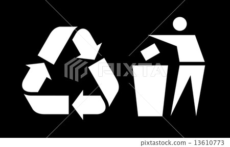图库插图: litter and recycle sign