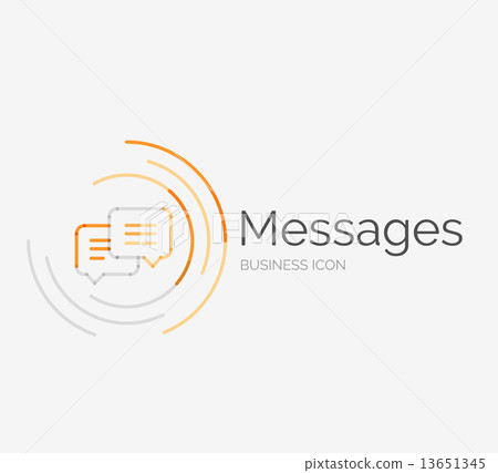 图库插图: thin line neat design logo, messages concept