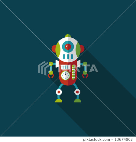 插图素材: robot concept flat icon with long shadow,eps10 查看