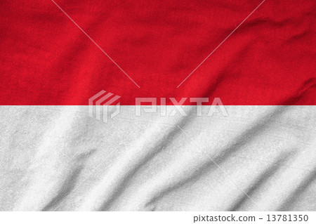 图库照片: ruffled indonesia flag