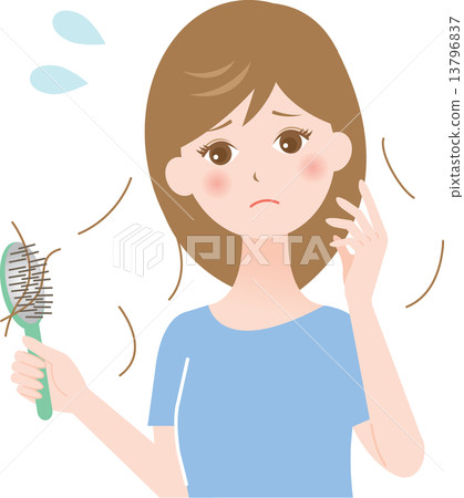 图库插图: 脱发女性