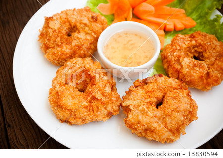 图库照片: fried shrimp cake