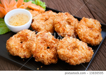 图库照片: fried shrimp cake