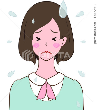 姿势_表情_动作 表情 害羞 插图 害羞的女士紧张 首页 插图 姿势_表情