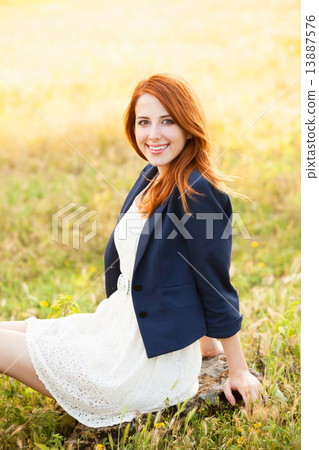 图库照片: young fashion girl at spring outdoor.