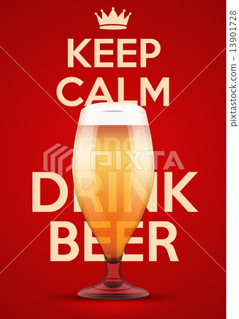 插图素材: vector illustration keep calm and drink beer