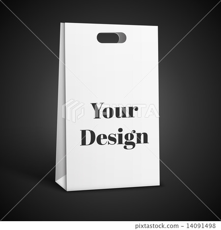 图库插图: carrier paper bag white.