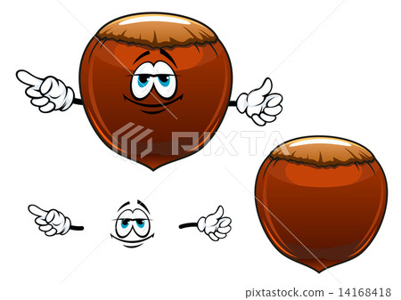 插图素材: smiling hazelnut fruit cartoon character 查看全部