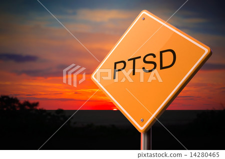 插图素材 ptsd on warning road sign