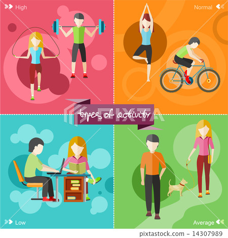 插图素材: healthy lifestyles daily routine