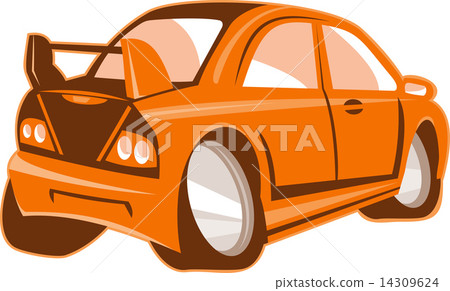 图库插图: cartoon style sports car isolated