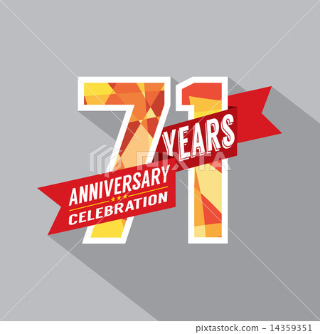 插图素材: 71st years anniversary celebration design