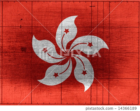 插图素材: flag of hong kong , china