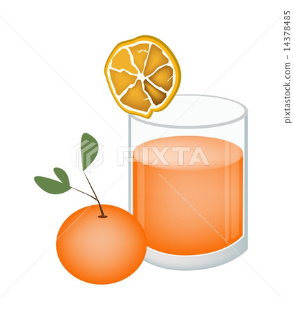 图库插图: glass of orange juice and oranges fruit