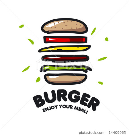 插图素材: vector logo burger for fast food