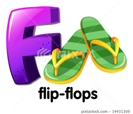 图库插图: a letter f for flip-flops