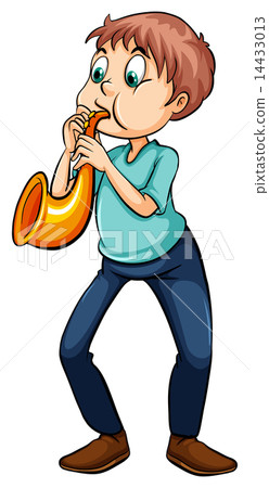 图库插图: man playing with the trumpet