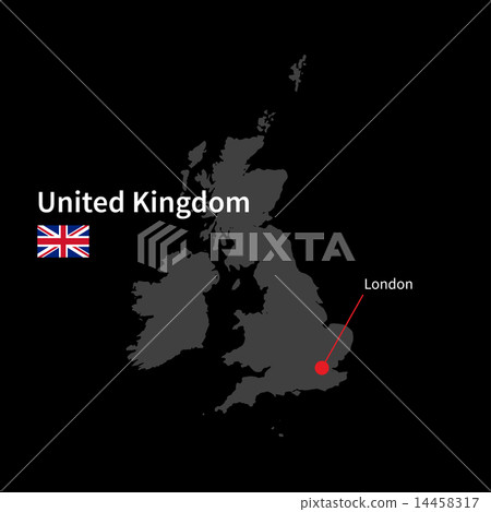 插图素材: detailed map of united kingdom and capital city london
