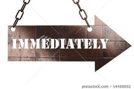 插图素材: immediately word on metal pointer