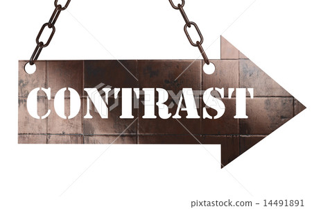插图素材: contrast word on metal pointer