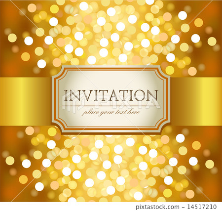 插图素材: golden invitation