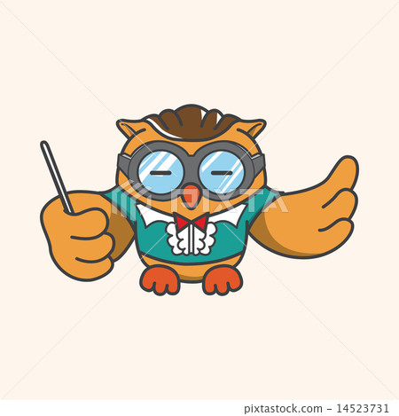 插图素材: animal owl playing instrument cartoon