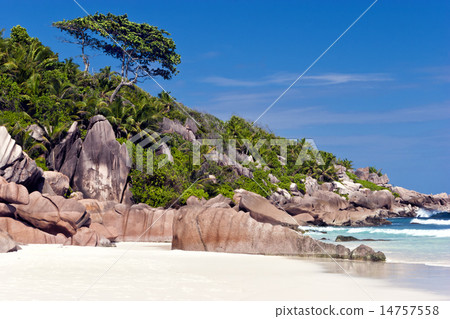 图库照片 sandy white beach on tropical indian ocean island