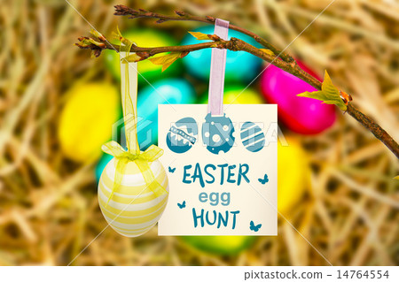 图库照片: composite image of easter egg hunt graphic