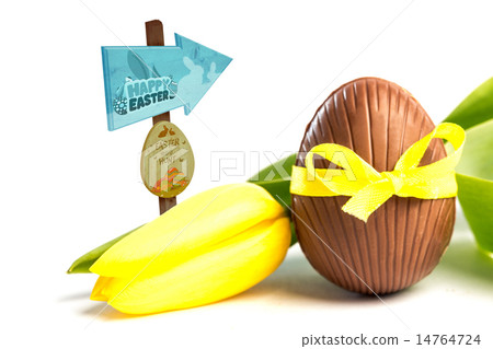 图库照片: composite image of easter egg hunt sign