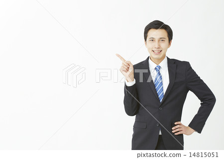 图库照片: 指着商人