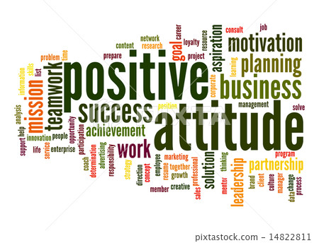 插图素材: positive attitude word cloud