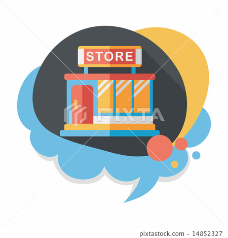 插图素材: building shop store flat icon with long shadow,eps10
